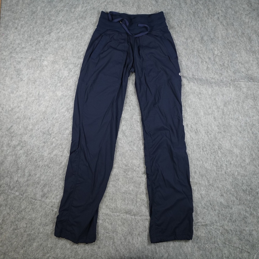 Lululemon Pant Women 0 Navy Blue Dance Studio Mid Rise Straight Leg Full Length
